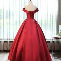 Off Shoulder Ball Gown Long Party Dress - Thumbnail 1