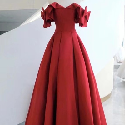 Cute birthday dresses, red evening dresses, satin prom dresses,