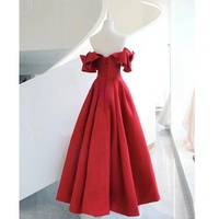 Cute Birthday Dresses, Red Evening Dresses, Satin Prom Dresses, - Thumbnail 1