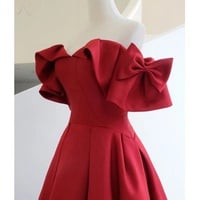 Cute Birthday Dresses, Red Evening Dresses, Satin Prom Dresses, - Thumbnail 2
