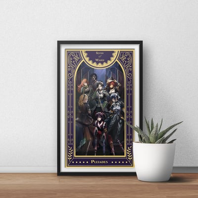 Overlord art print | gold metallic ink | ainz ooal gown | albedo | isekai tarot collector print