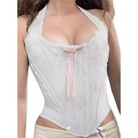 Blue Lace Corset Top - Thumbnail 4