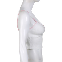 White Lace Pink Trim Flower Corset  - Thumbnail 5