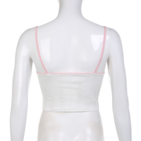 White Lace Pink Trim Flower Corset  - Thumbnail 6