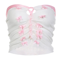Pink Sweet Bow Split Bandage Top - Thumbnail 3