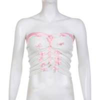 Pink Sweet Bow Split Bandage Top - Thumbnail 4