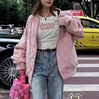 PU Cat Embroidery Thick Baseball Jacket  - Thumbnail 6