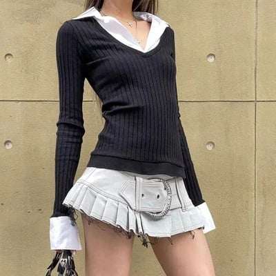 Polo collar + long sleeve shirt 