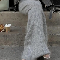 Grey Knit Low Raise Skirt  - Thumbnail 4