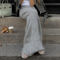 Grey Knit Low Raise Skirt  - Thumbnail 5