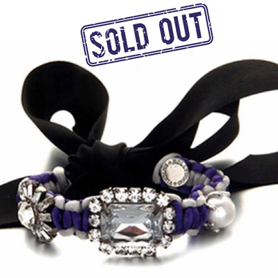 Navy blue ribbon bracelet