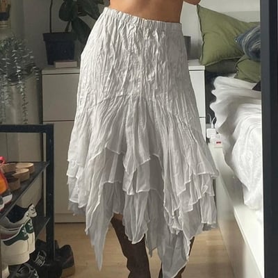 Lace splice high waist maxi skirt 