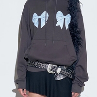 Bow Print Loose Hoodie  - Thumbnail 3