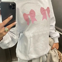 Bow Print Loose Hoodie  - Thumbnail 4