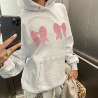 Bow Print Loose Hoodie  - Thumbnail 6