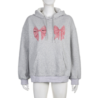 Bow Print Loose Hoodie  - Thumbnail 7