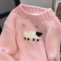 Pink Lamb Knit Sweater  - Thumbnail 1