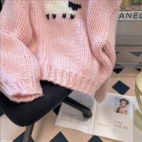 Pink Lamb Knit Sweater  - Thumbnail 6