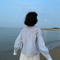 Blue Plaid Puff Long Sleeve Shirt  - Thumbnail 4