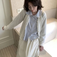 Blue Plaid Puff Long Sleeve Shirt  - Thumbnail 5