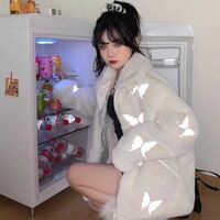 Fluffy Butterfly Parka Jacket  - Thumbnail 6