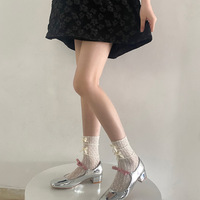 Hollow Out Lace Ruffle Bow Knit Socks  - Thumbnail 3