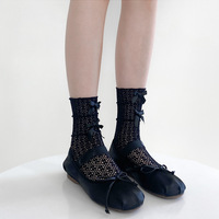 Hollow Out Lace Ruffle Bow Knit Socks  - Thumbnail 8