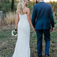 Mermaid Straps V Neck Sequins Wedding Dress for Bride - Thumbnail 1