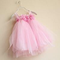 Cute Pink Tulle Baby Flower Girl Dresses - Thumbnail 1