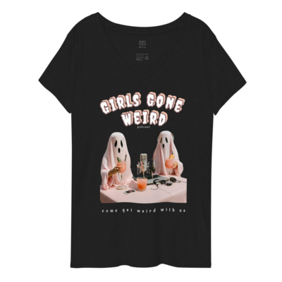 Cocktail Ghosts Womens Recycled V-neck Tee
