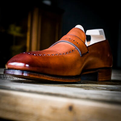 Handmade Brown Leather Moccasin Loafers Dress Formal Shoes