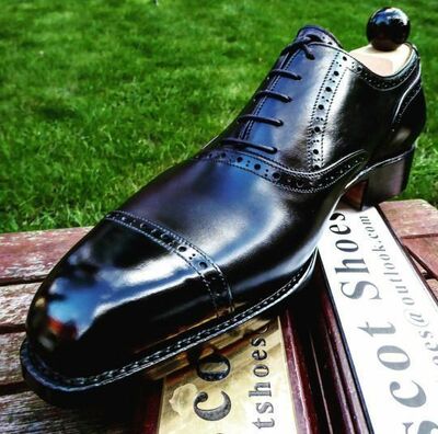 Men Classic New Black Calf Dress Lace up Shoes