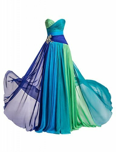 Rhinestone Chiffon Bridesmaid Strapless Party Ball Gown Wedding Gown