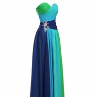 Rhinestone Chiffon Bridesmaid Strapless Party Ball Gown Wedding Gown - Thumbnail 1