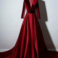 High Neck Sashes Court Train Evening Dress - Thumbnail 1