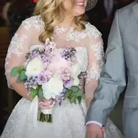 Vintage Plus Size Wedding Dresses Bridal Gown A Line Country Lace Applique 1/2 Half Sleeves Ankle Length vestido de novia - Thumbnail 1