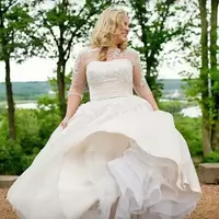 Vintage Plus Size Wedding Dresses Bridal Gown A Line Country Lace Applique 1/2 Half Sleeves Ankle Length vestido de novia - Thumbnail 2