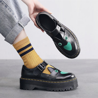 Women's Genuine Leather Black Shoes - Thumbnail 5