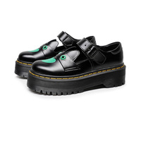 Women's Genuine Leather Black Shoes - Thumbnail 2