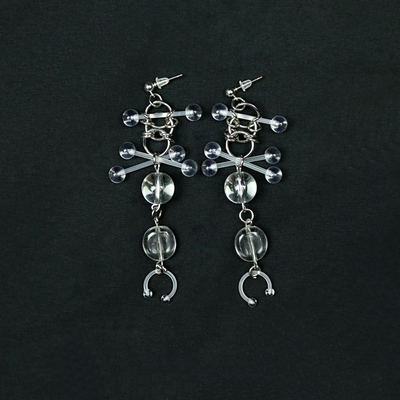 Clear piercing earrings