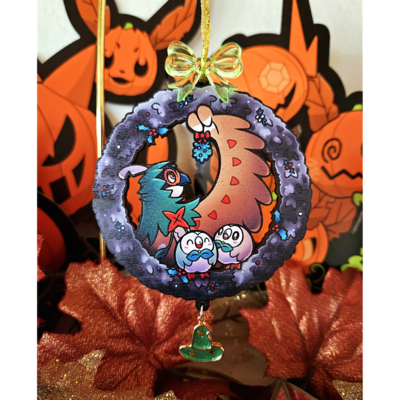 Decidueye's Mistletoe Holiday Ornament