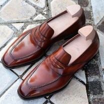 Handmade  Brown Leather Moccasins Shoes,  Dress shoes for men, Men's Shoes