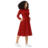 kokorepublic  print long sleeve midi dress - Thumbnail 2