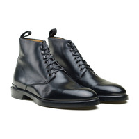 Handmade Men Black Calf Leather Ankle Dress Boot - Thumbnail 1