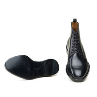 Handmade Men Black Calf Leather Ankle Dress Boot - Thumbnail 3