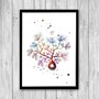 Purkinje Neuron Cell Watercolor Print, Neuroscience art-4