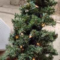 Artificial Christmas Tree w/ Lights Potted Stand bulbs 24" x 10 " - Thumbnail 1