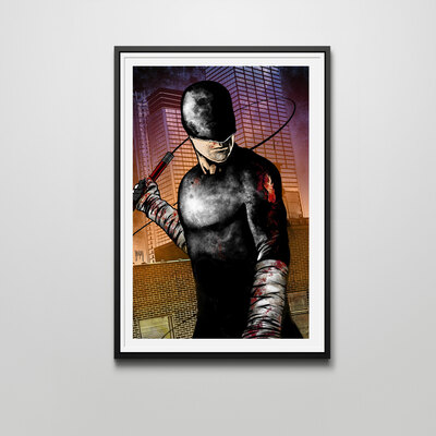 Marvel's daredevil 12"x18" print | black suit