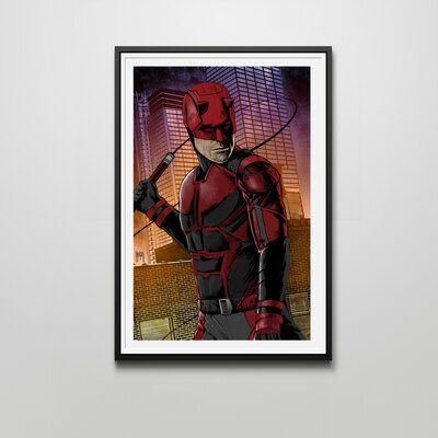Marvel's daredevil 12"x18" print | red suit