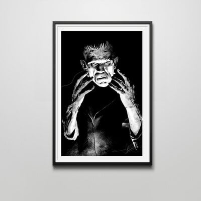 Boris karloff frankenstein 12”x18” art print.